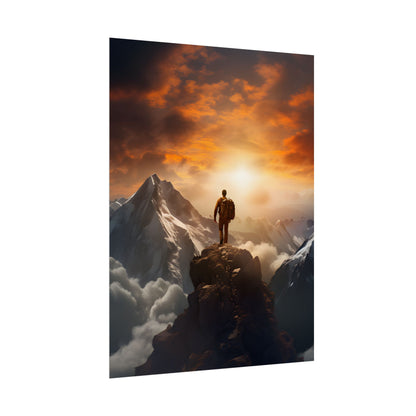 Epic Mountain Sunrise: Majestic Summit Artwork - Poster
