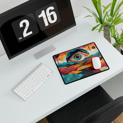 Surreal Landscape: Giant Eye in a Barren World - Desk Mat