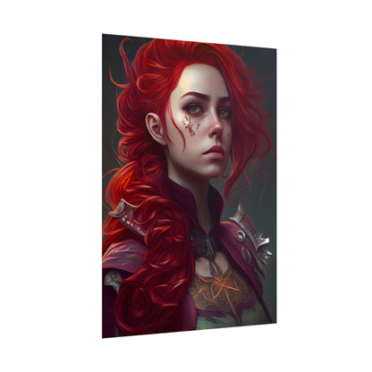 Realistic Red Hair Portrait: Soft Light Artwork - Poster