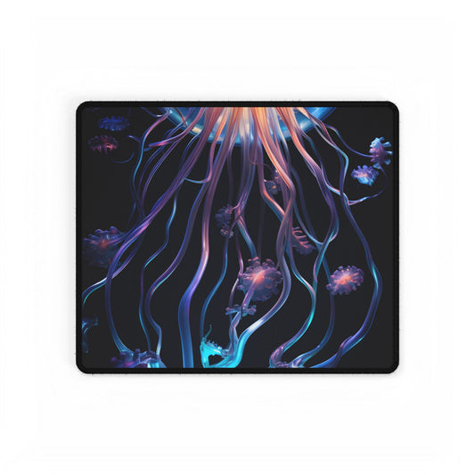Bioluminescent Oceanic Ballet: A Mesmerizing Performance - Desk Mat