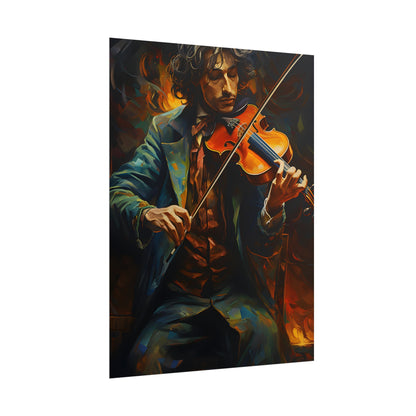 Mysterious Musician at Piano: Moody Portrait - Poster