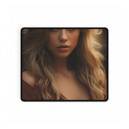 Blonde Casual Chic: Urban Outdoor Photography - Desk Mat