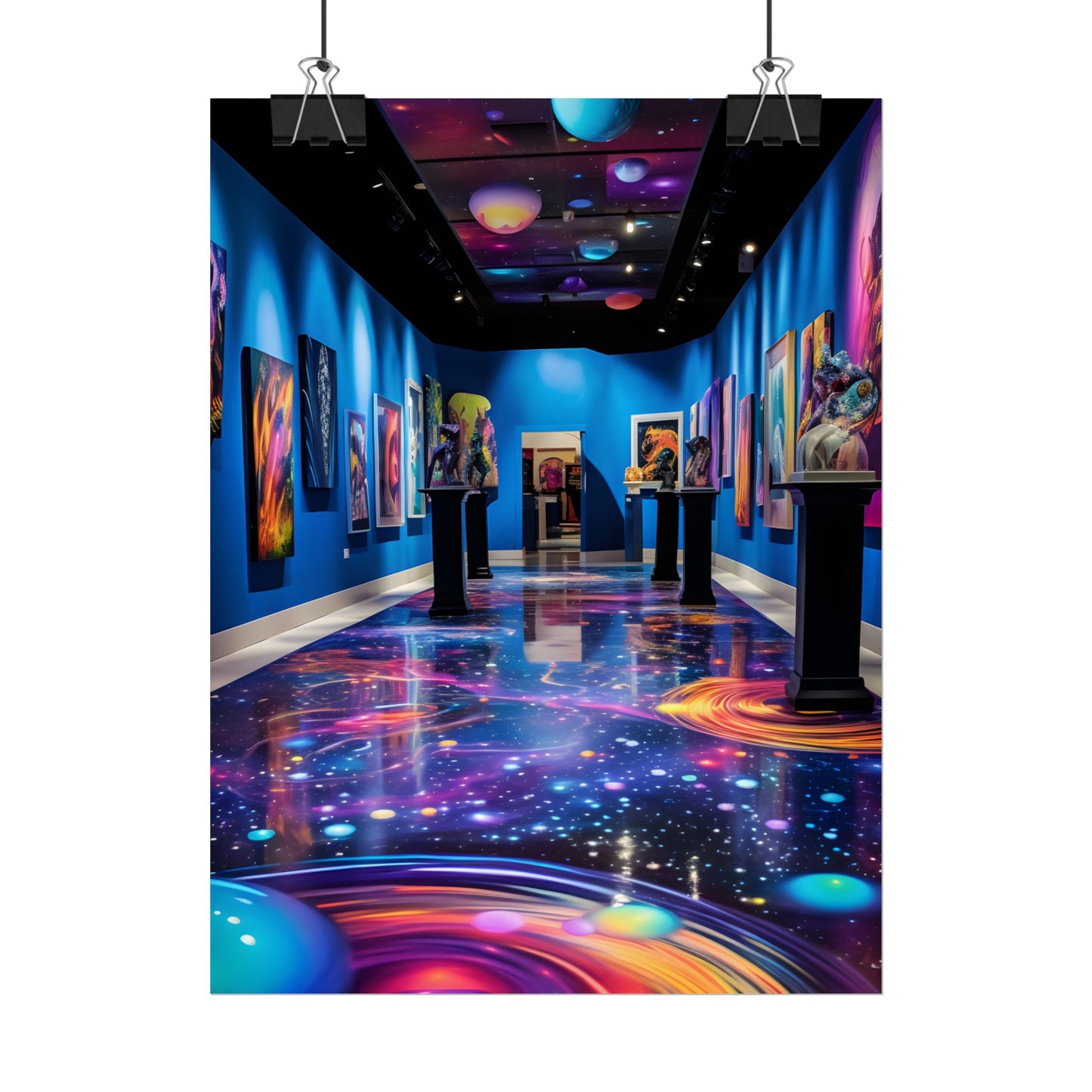 Celestial Art Gallery: Wide-Angle View with Soft Lighting - Poster