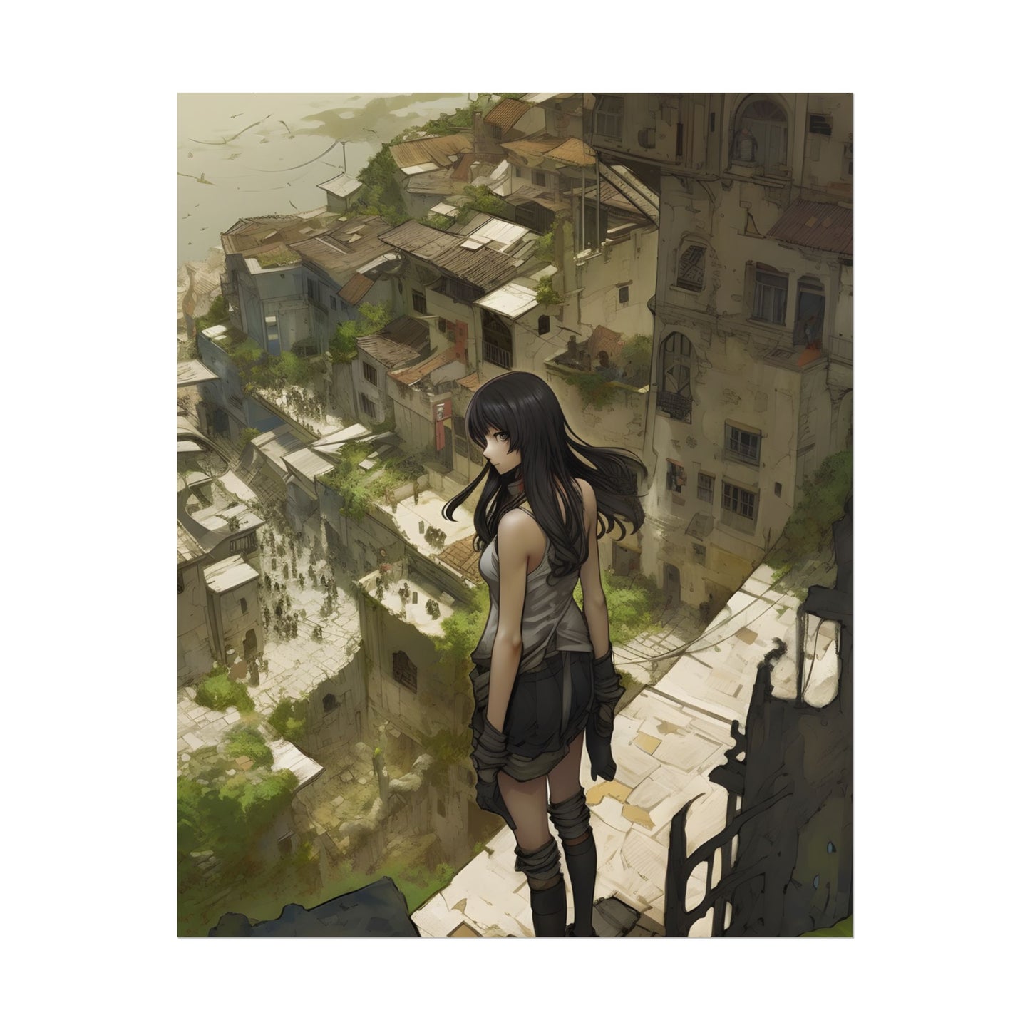 Dramatic Bird's Eye View: Mysterious Anime Encounter - Poster