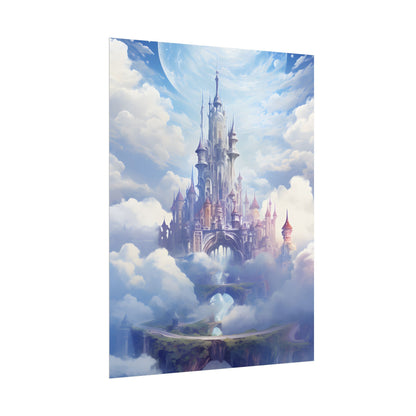 Floating Fantasy City: Celestial Digital Art - Poster