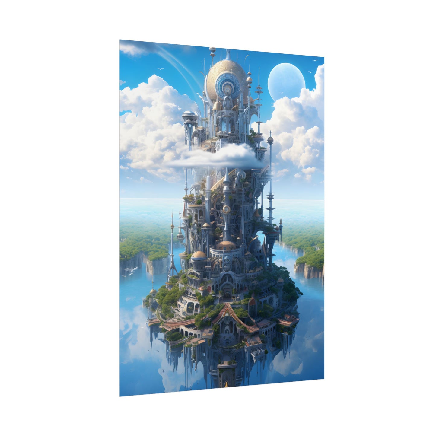 Floating City of Columbia: Breathtaking Aerial View - Poster