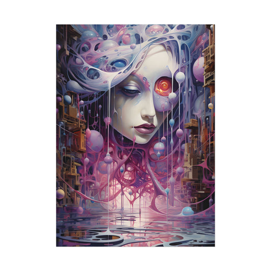 Tears in Reality: Frayed Fabric Artwork - Poster