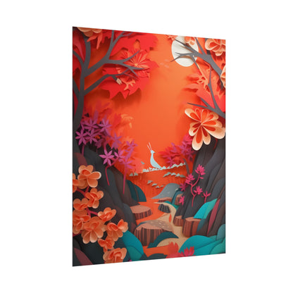 Vibrant European Landscape: Colorful Paper Quilling Art - Poster