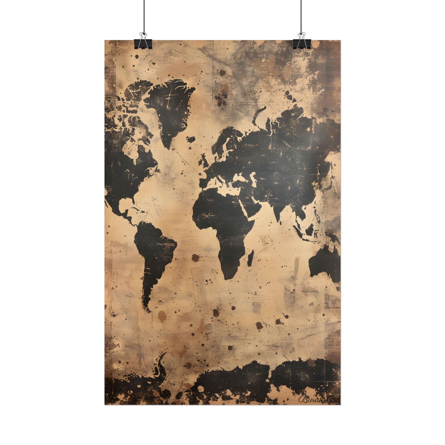 Timeless World Map: Elegant Artwork - Poster