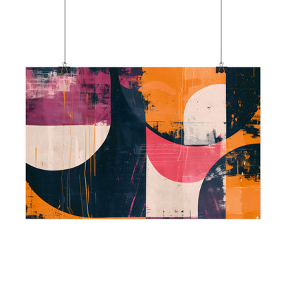Vibrant Abstract Geometries: Colorful Artwork in Bold Shades - Poster