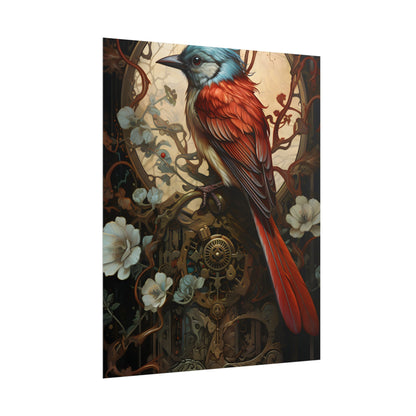 Mystical Songbird Guardian Amulet: Symbolic Artwork - Poster