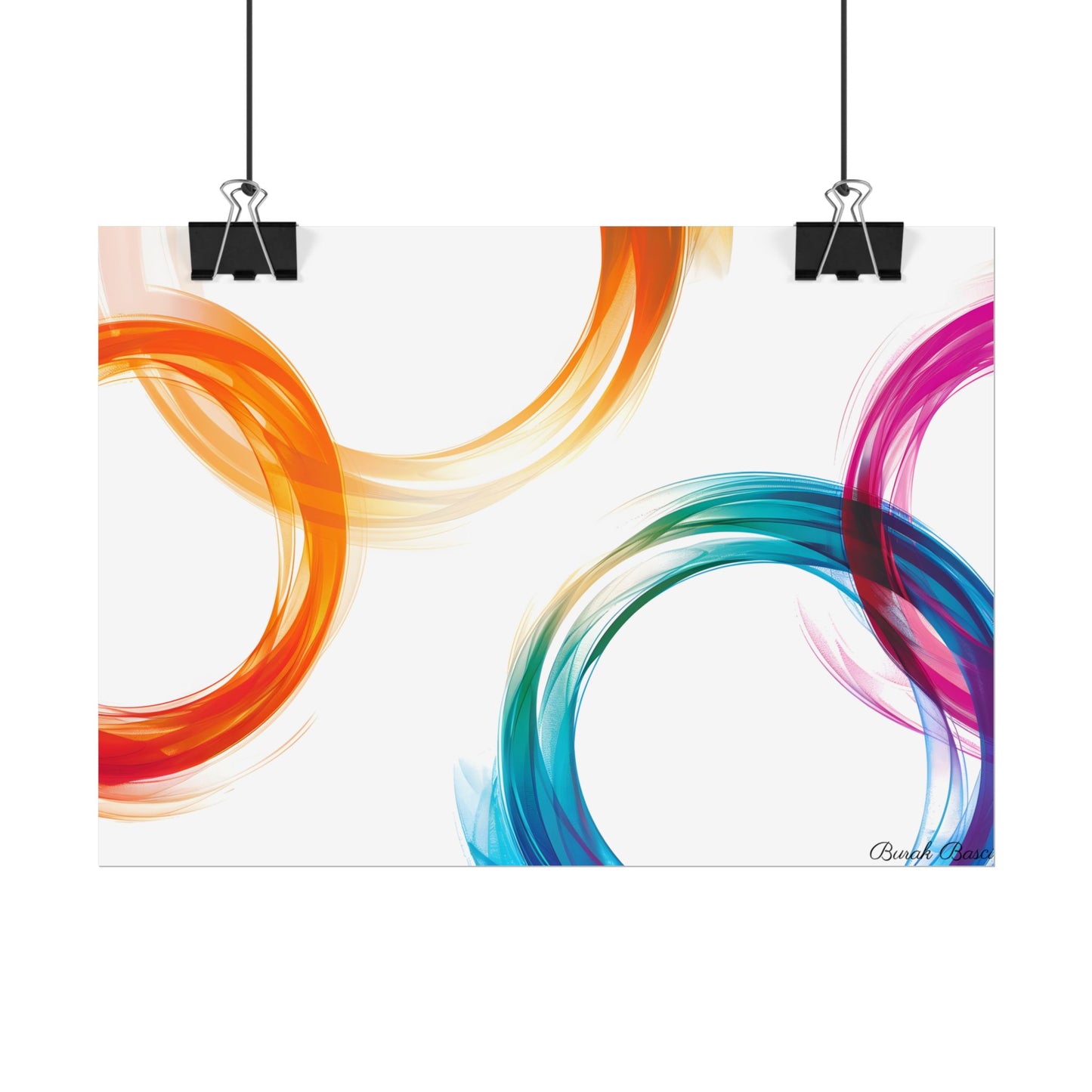 Swirling Abstract Colors: Vibrant Digital Artwork - Poster