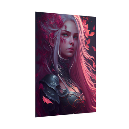 Astonishing Female Portrait with Pink Hair: Artistic Vision - Poster