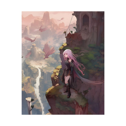 Dramatic Anime Bird: Colorful Birds Eye View - Poster