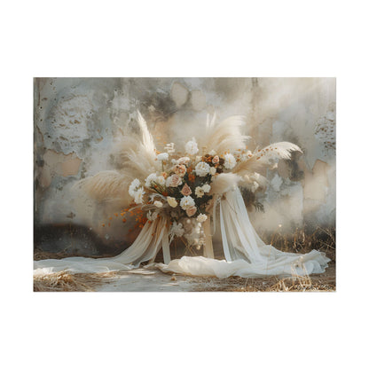 Whimsical Floral Bloom: Pampas Grass Artwork - Poster