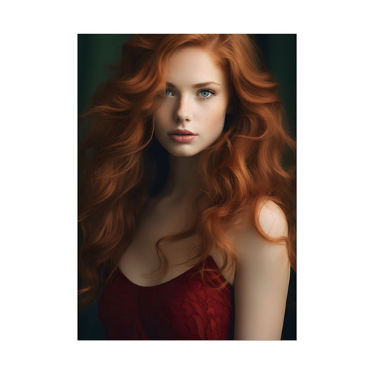 Redhead Woman: Dynamic Portrait - Poster