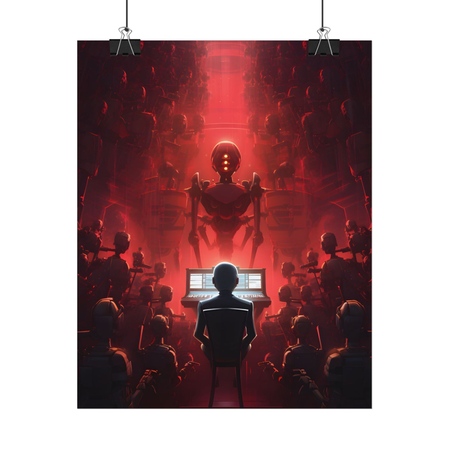 Robot Symphony: Futuristic Music Art - Poster