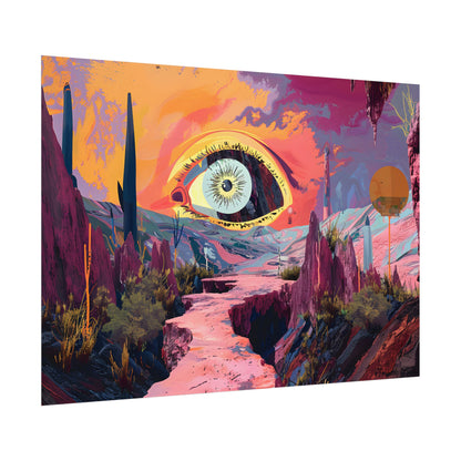 Surreal Eye: Vibrant Landscape Digital Art - Poster