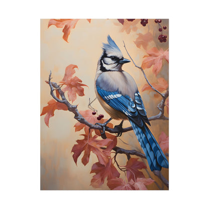 Autumn Oak Branch: Oil Painting Artwork - Poster