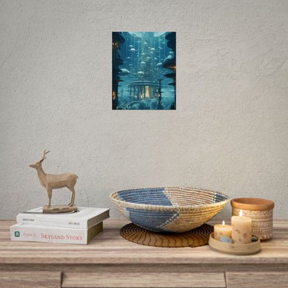 Underwater City of Tomorrow: Futuristic Urban Landscape Art - Poster