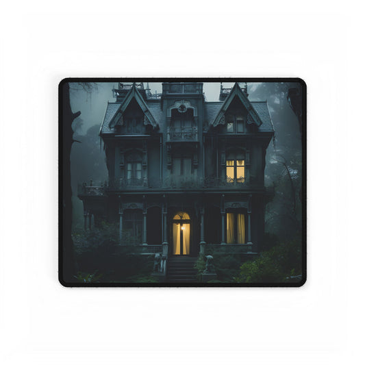 Haunted Victorian Mansion: Spooky Atmospheric Art - Desk Mat