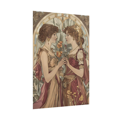 Middle Eastern Floral Beauty: Traditional Attire Digital Art - Poster