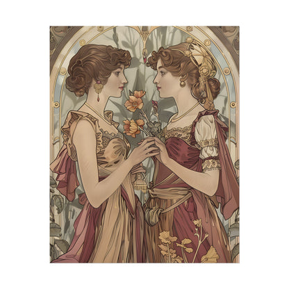 Middle Eastern Floral Beauty: Traditional Attire Digital Art - Poster