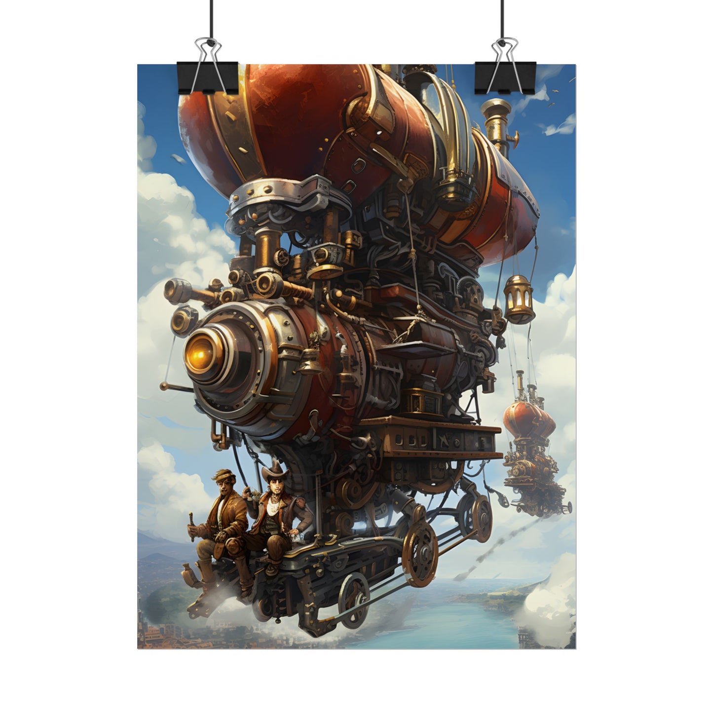 Steam Powered Sky-Liner Thrill Ride: Steampunk Race on Colum - Poster