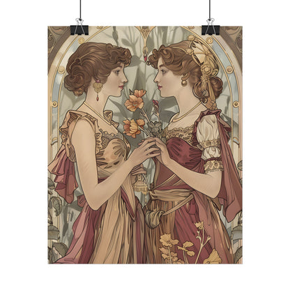 Middle Eastern Floral Beauty: Traditional Attire Digital Art - Poster