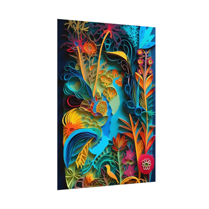 Indian Quilled Landscape: Colorful Paper Art - Poster