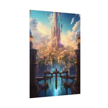 Floating Columbia: Breathtaking Serene Cityscape Artwork - Poster