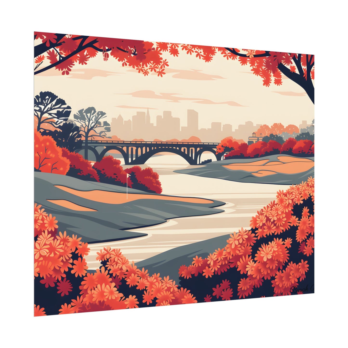 Retro Golf Course Illustration: Classic Greens - Poster