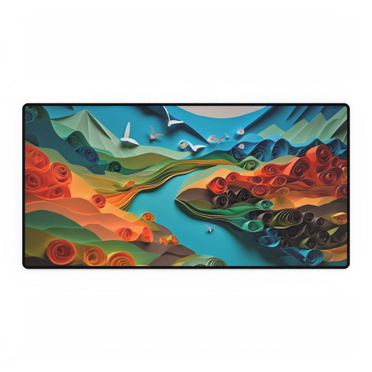 Magical Beach Paradise: Peaceful Paper Quilling Art - Desk Mat