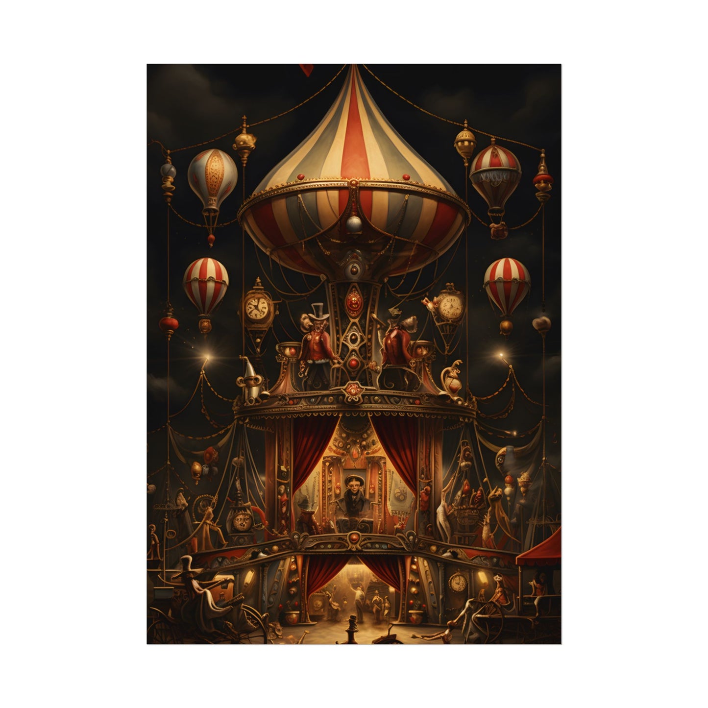 Whimsical Clockwork Circus: A Fantastical Artwork - Poster