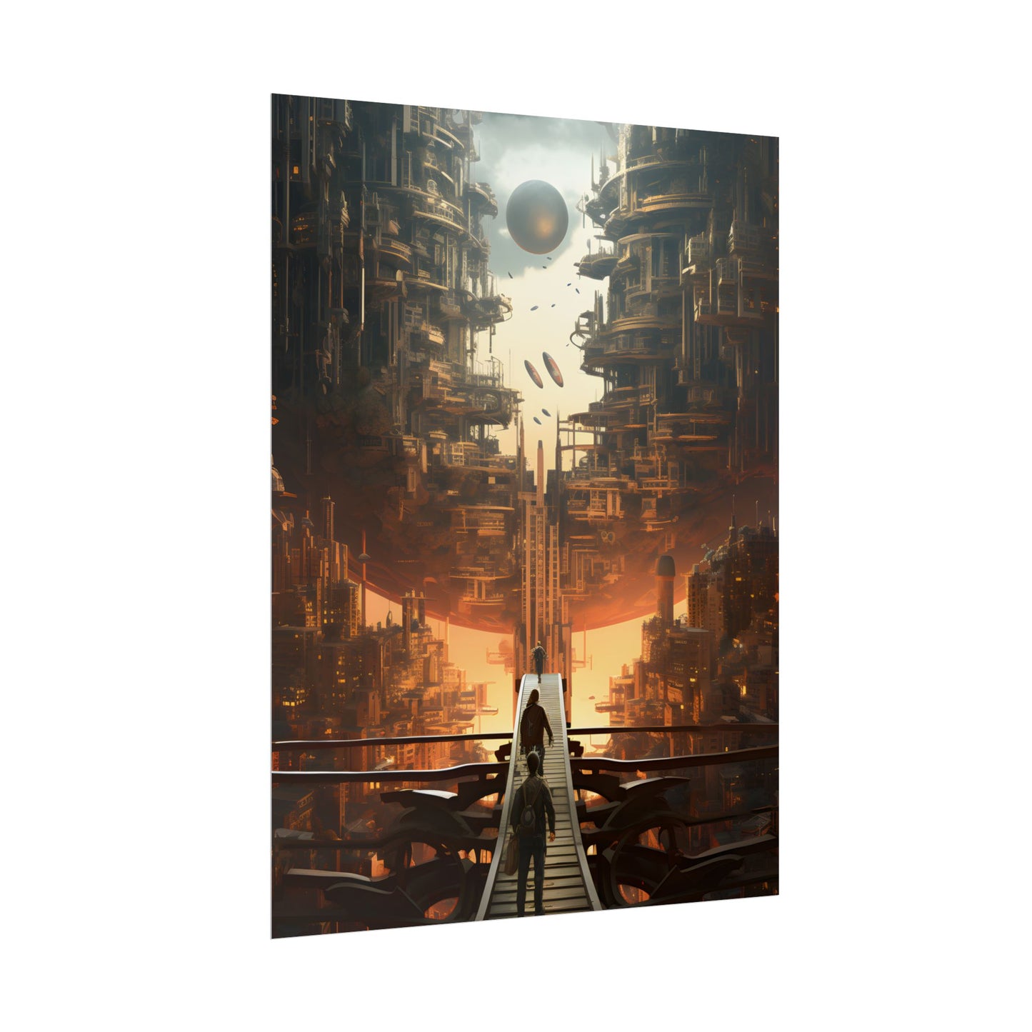 Perfect Futuristic Cityscape: Dystopian Utopia Urban Artwork - Poster