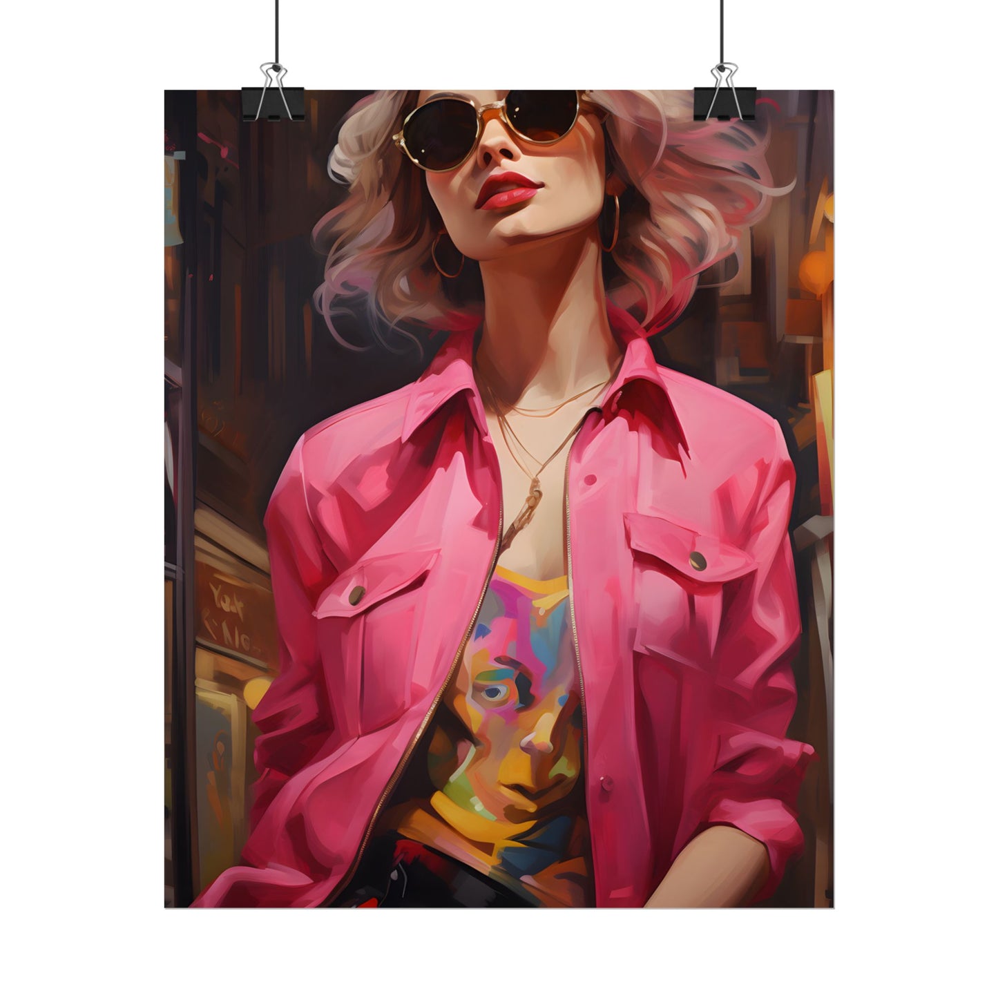 Urban Fashionista: City Chic Style Portrait - Poster