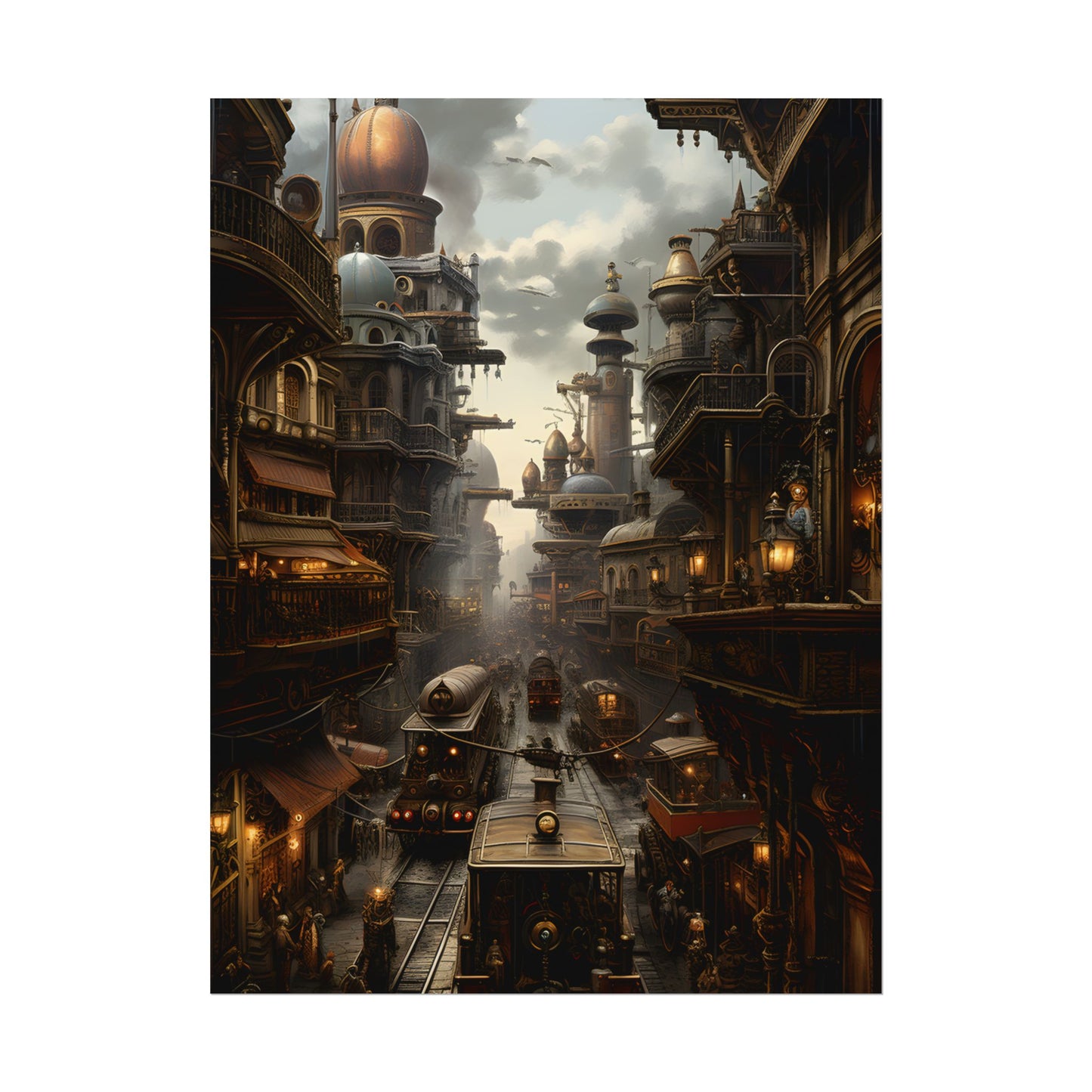 Steampunk Cityscape: Industrial Marvel Artwork - Poster
