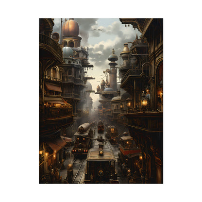 Steampunk Cityscape: Industrial Marvel Artwork - Poster