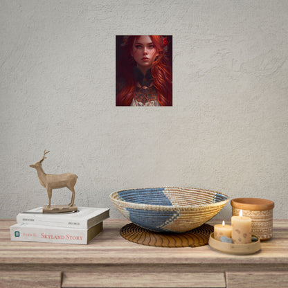 Redhead Female Portrait in a Dress - Poster