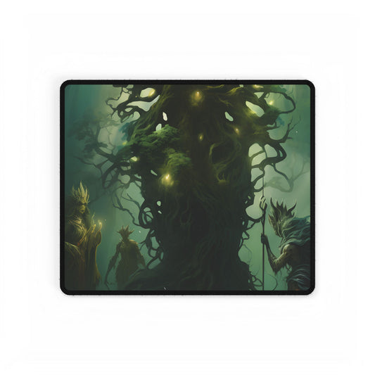 Mystical Forest Guardians: Ancient Tree Spirits Digital Artwork - Desk Mat