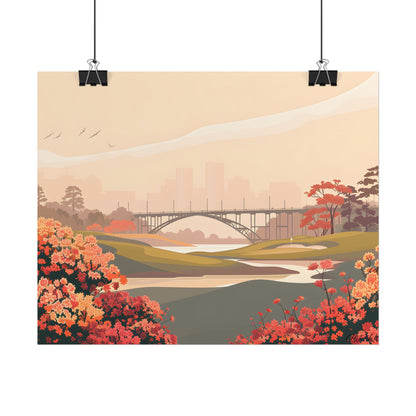 Retro Golf at Augusta: Vintage Illustration - Poster