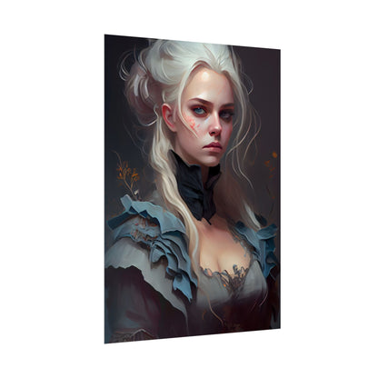 Blonde Profile Portrait: Simple Daylight Dress Art - Poster
