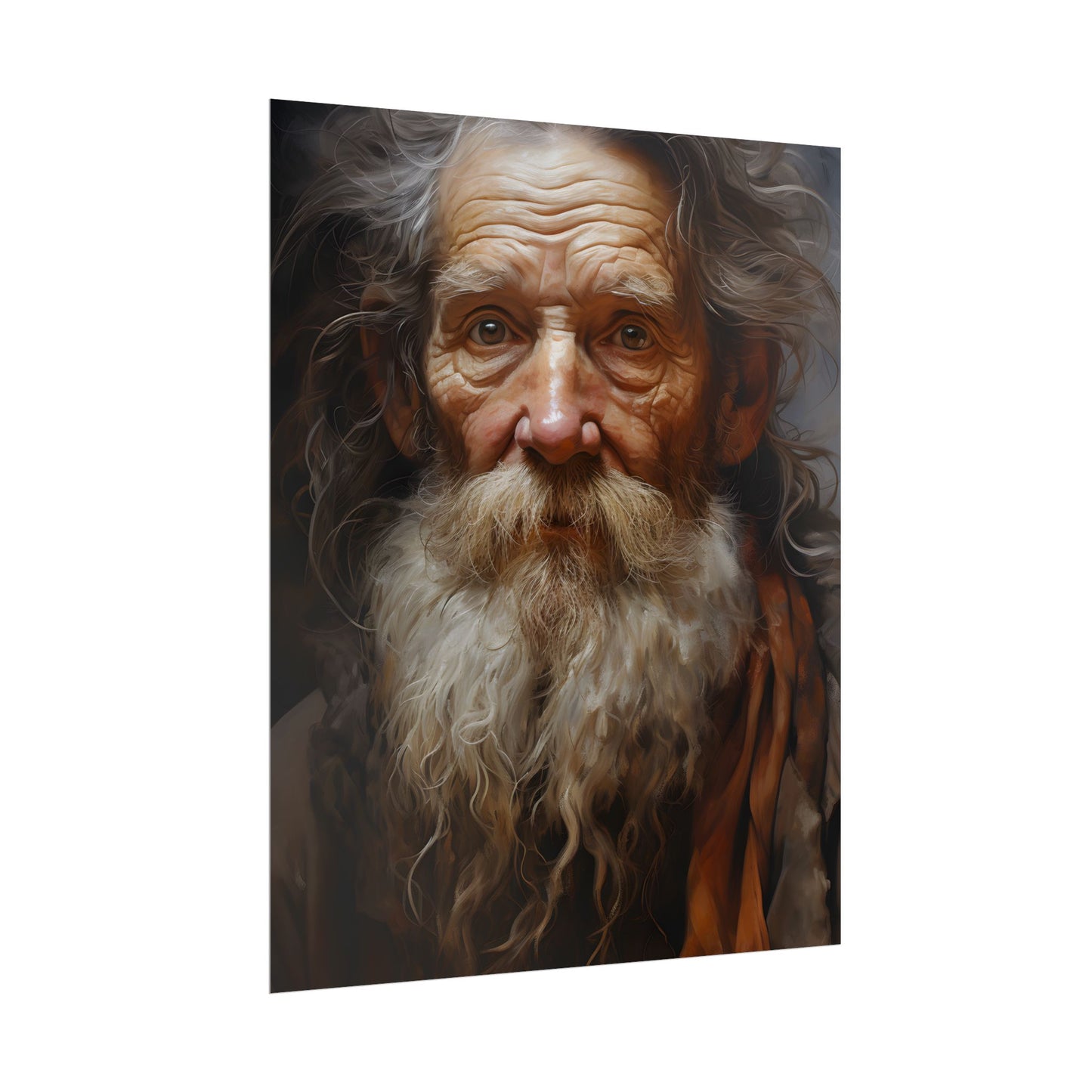 Elderly Wisdom: Realistic Portrait Art - Poster