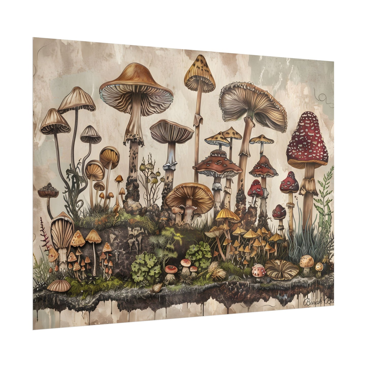 Vintage Mushroom Illustrations: A Collection of Unique Fungi - Poster
