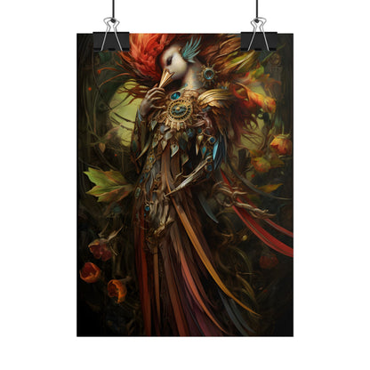 Grand Statue of a Majestic Bird in Serene Setting - Poster