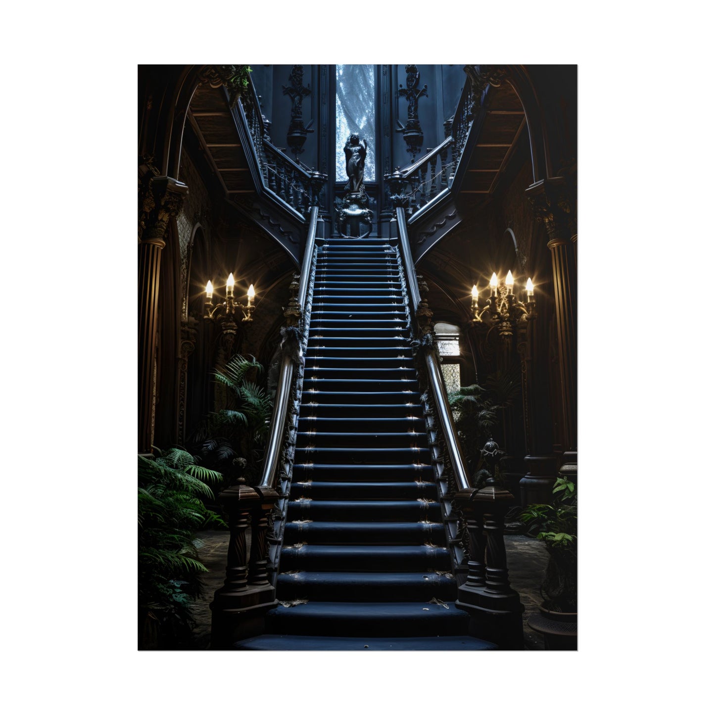 Haunted Victorian Mansion Mystery: Spooky Gothic Artwork - Poster