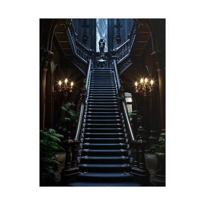 Haunted Victorian Mansion Mystery: Spooky Gothic Artwork - Poster