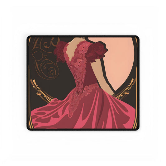 Elegant Art Nouveau Vintage Poster: Whimsical Design in Luxury Style - Desk Mat