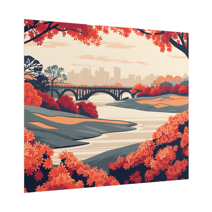 Retro Golf Course Illustration: Classic Greens - Poster
