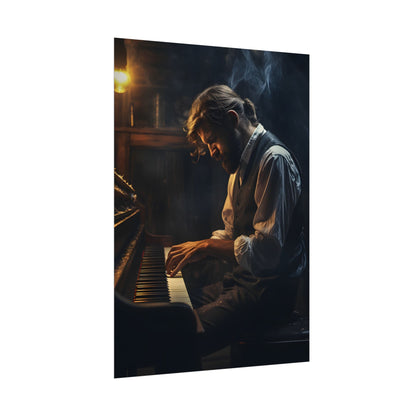 Mysterious Piano Maestro: Musical Artwork - Poster